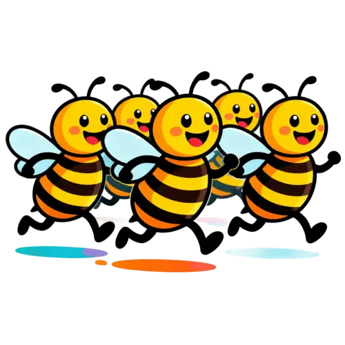 Un gruppo di api che corre insieme